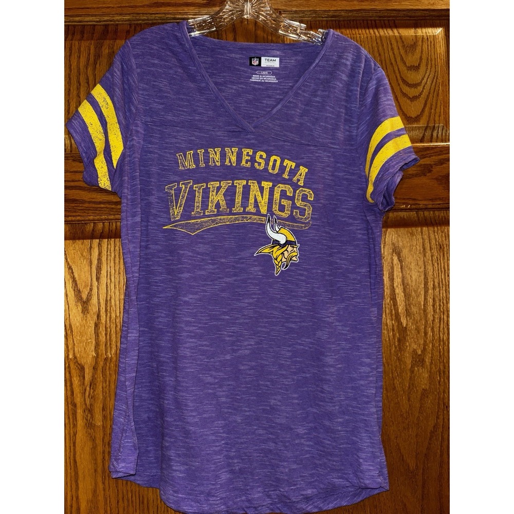 Minnesota Vikings NFL Team Apparel  Vneck Tee Womens Large Football
